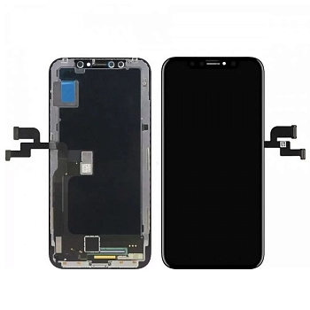 Модуль для Apple iPhone X, черный с рамкой (OLED LCD)
