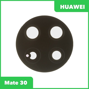 Стекло задней камеры для Huawei Mate 30 (TAS-L29) (без рамки) (черный)