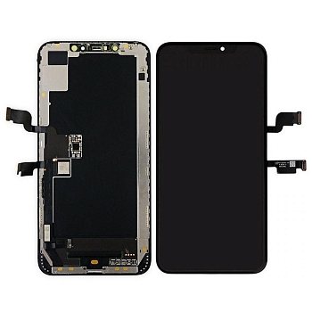 Модуль для Apple iPhone XS + тачскрин, черный с рамкой (оригинал LCD)