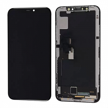 Модуль для Apple iPhone X + тачскрин, черный с рамкой (оригинал LCD)