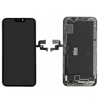 Модуль для Apple iPhone XS, черный с рамкой (OLED LCD)