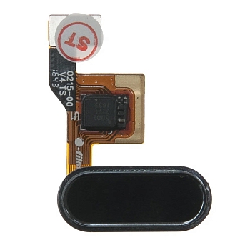 Кнопка HOME для телефона Xiaomi Redmi Note 2 (2015051) в сборе (черная) кант серебро