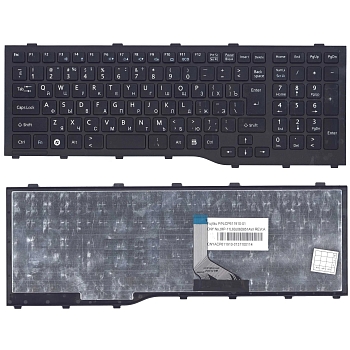 Клавиатура для ноутбука Fujitsu Lifebook AH532, NH532, черная, с рамкой